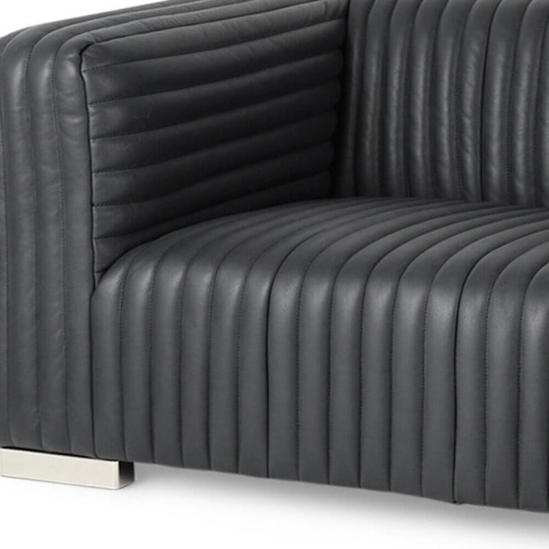 83" Leather Sofa with Solid Wood Frame | Modern Leather Couch (Brn or Blk) showcasing sleek design and premium leather.