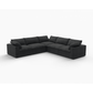 Linen Blend Modular L-Shaped Corner Sectional Sofa 120" | Modern Washable Sectional in dark fabric design.