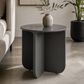 Lamond Teal High Gloss End Table – 20” Modern Side Table in modern living room with vase and plant.