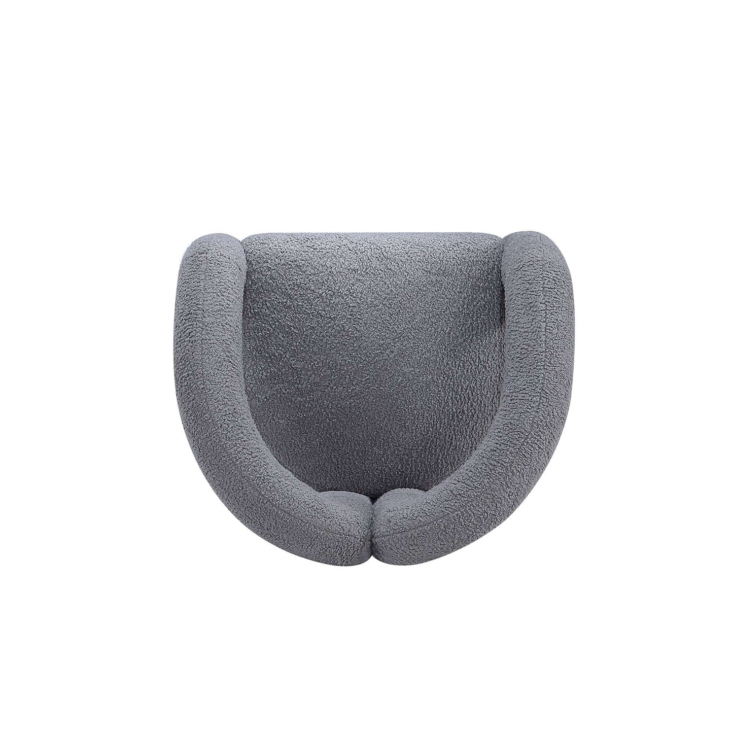 Modern Boucle Lounge Chair – Upholstered Accent Chair with Pine Wood Frame (3 Colors) in soft gray boucle upholstery