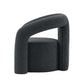 Modern Boucle Lounge Chair – Upholstered Accent Chair with Pine Wood Frame (3 Colors) in stylish dark boucle fabric.