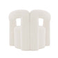 Modern Boucle Lounge Chair – Upholstered Accent Chair with Pine Wood Frame (3 Colors) in soft white boucle upholstery.