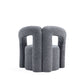 Modern Boucle Lounge Chair – Upholstered Accent Chair with Pine Wood Frame (3 Colors) in gray boucle fabric.