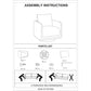 Assembly instructions for Modern Boucle Sherpa Swivel Accent Chair – Upholstered Lounge Chair (Beige) with parts list.