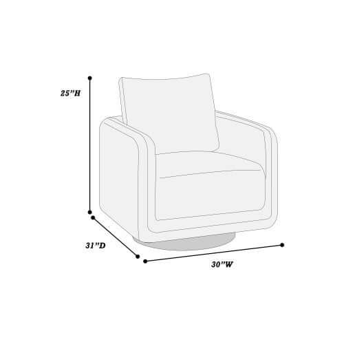 Modern Boucle Sherpa Swivel Accent Chair – Upholstered Lounge Chair (Beige) dimensions diagram