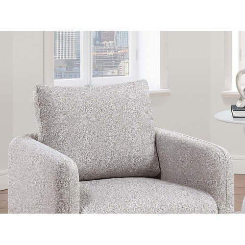 Modern Boucle Sherpa Swivel Accent Chair – Upholstered Lounge Chair (Beige) with soft fabric and contemporary design.