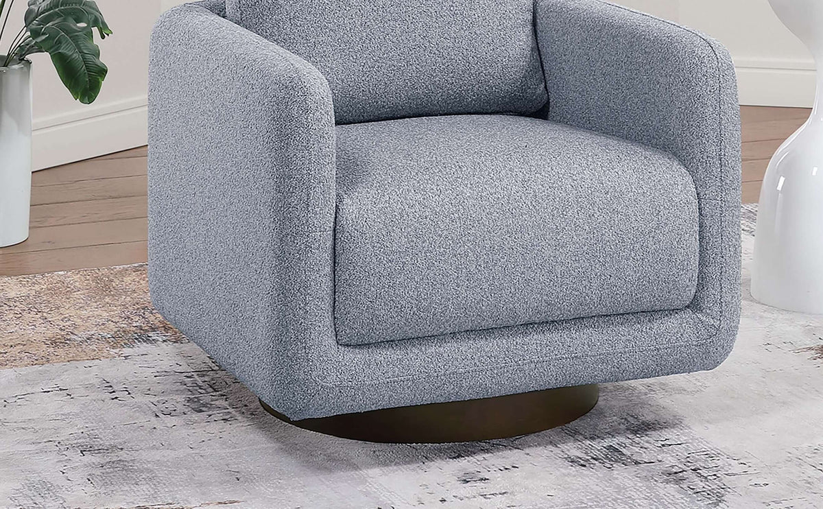 Modern Boucle Sherpa Swivel Accent Chair – Upholstered Lounge Chair (Beige) on a stylish rug in a modern living space.