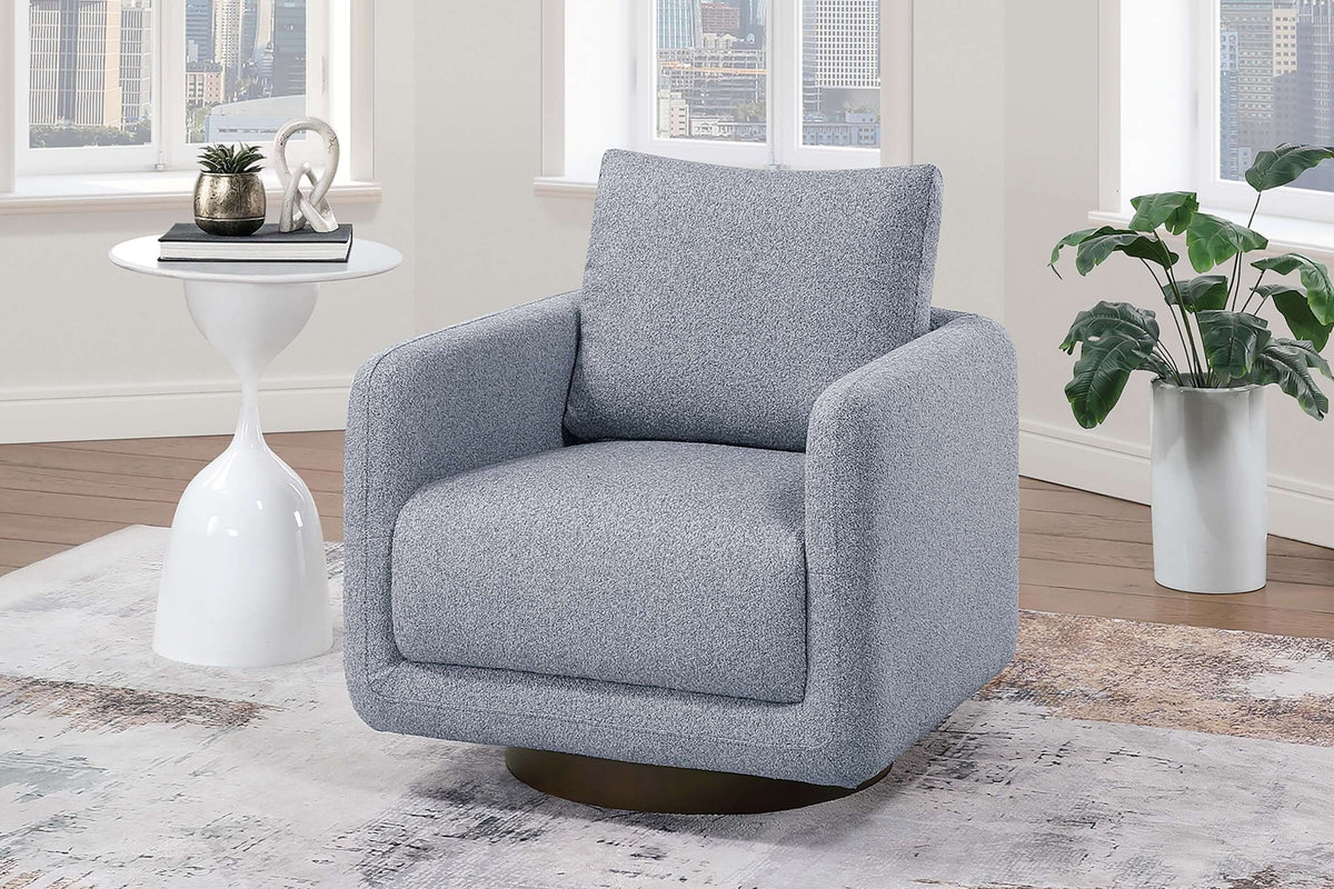 Modern Boucle Sherpa Swivel Accent Chair – Upholstered Lounge Chair (Beige) in a stylish living room setting.