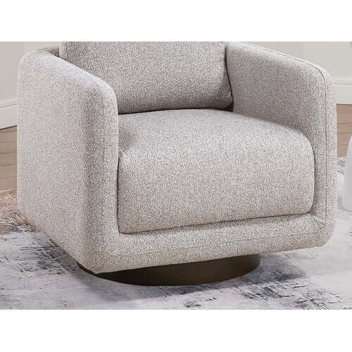 Modern Boucle Sherpa Swivel Accent Chair