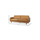 88" Brown Leather Sofa | Modern Leather Couch with Solid Wood Legs dimensions and styling details.