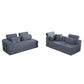 Modern Corduroy Sleeper Sectional – L-Shape Modular Sofa Bed (106” Convertible Couch) in gray with cushions.