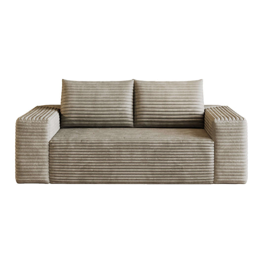 Modern Corduroy Deep Seat Loveseat Sofa – Comfy Couch (4 Colors and 3 Sizes) in soft corduroy fabric.