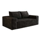 Modern Corduroy Deep Seat Loveseat Sofa – Comfy Couch in dark color, showcasing plush corduroy texture and contemporary design.