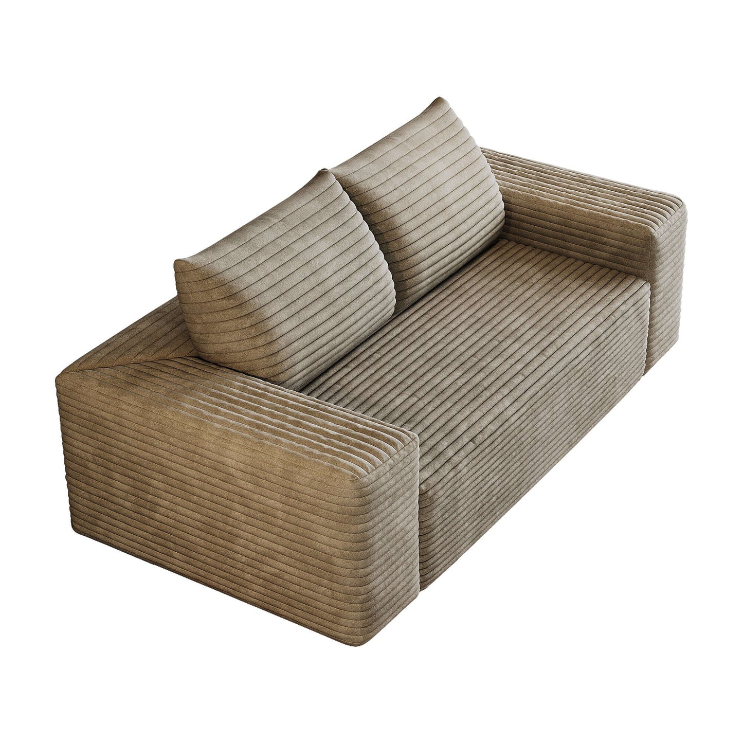 Modern Corduroy Deep Seat Loveseat Sofa – Comfy Couch (4 Colors and 3 Sizes) in soft corduroy fabric with plush cushions.