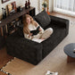 Modern Corduroy Deep Seat Loveseat Sofa – Comfy Couch (4 Colors and 3 Sizes) with a woman reading.