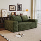 Modern Corduroy Deep Seat Loveseat Sofa – Comfy Couch in green, offering plush comfort and stylish design.