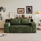 Modern Corduroy Deep Seat Loveseat Sofa – Comfy Couch (4 Colors and 3 Sizes) in green corduroy fabric.