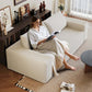 Modern Corduroy Deep Seat Loveseat Sofa – Comfy Couch (4 Colors and 3 Sizes) with a woman reading in a cozy setting.