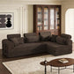 Modern Corduroy Sleeper Sectional – L-Shape Modular Sofa Bed (106” Convertible Couch) in cozy living room setting.