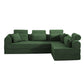 Modern Corduroy Sleeper Sectional – L-Shape Modular Sofa Bed (106” Convertible Couch) in green corduroy upholstery.