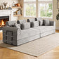 Modern Corduroy Sleeper Sectional – L-Shape Modular Sofa Bed (106” Convertible Couch) in a cozy living room setting.