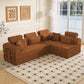 Modern Corduroy Sleeper Sectional – L-Shape Modular Sofa Bed (106” Convertible Couch) in cozy ribbed corduroy texture.