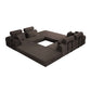Modern Corduroy Sleeper Sectional – L-Shape Modular Sofa Bed (106” Convertible Couch) in dark fabric.