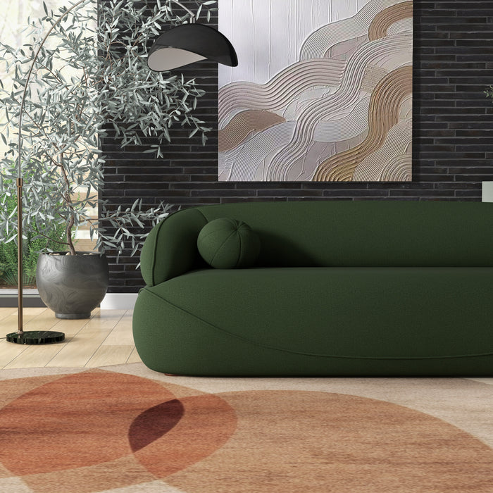 Modern Curved Boucle Sofa 84”