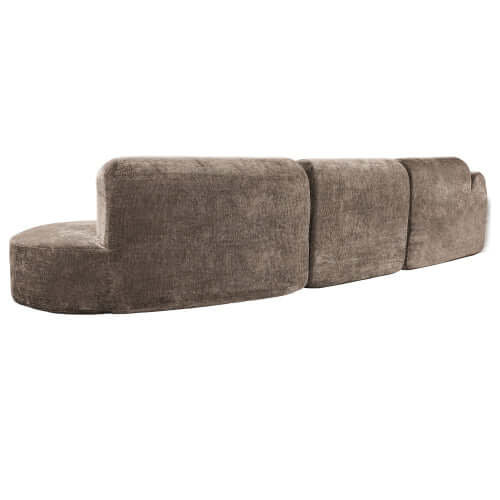 Modern Curved Sectional Sofa – 140” Compression Foam 3-Piece Chaise Sectional (Right Facing) in a neutral fabric.