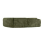 Modern Curved Sectional Sofa – 140” Compression Foam 3-Piece Chaise Sectional (Right Facing) in green upholstery, side view.