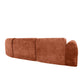 Modern Curved Sectional Sofa – 140” Compression Foam 3-Piece Chaise Sectional (Right Facing) in a plush rust color.