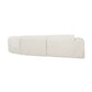 Modern Curved Sectional Sofa – 140” Compression Foam 3-Piece Chaise Sectional (Right Facing) in soft white fabric.