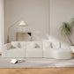 Modern Curved Sectional Sofa – 140” Compression Foam 3-Piece Chaise Sectional (Right Facing) in a stylish living room.