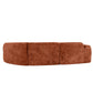 Modern Curved Sectional Sofa – 140” Compression Foam 3-Piece Chaise Sectional (Right Facing) in a warm rust fabric.