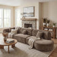 Modern Curved Sectional Sofa – 140” Compression Foam 3-Piece Chaise Sectional (Right Facing) in a stylish living room.
