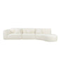 Modern Curved Sectional Sofa – 140” Compression Foam 3-Piece Chaise Sectional (Right Facing) in soft white upholstery.
