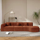 Modern Curved Sectional Sofa – 140” Compression Foam 3-Piece Chaise Sectional (Right Facing) in warm brown color.