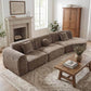 Modern Curved Sectional Sofa – 140” Compression Foam 3-Piece Chaise Sectional (Right Facing) in a cozy living room setting.