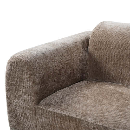 Modern Curved Sectional Sofa – 140” Compression Foam 3-Piece Chaise Sectional (Right Facing) armrest detail.