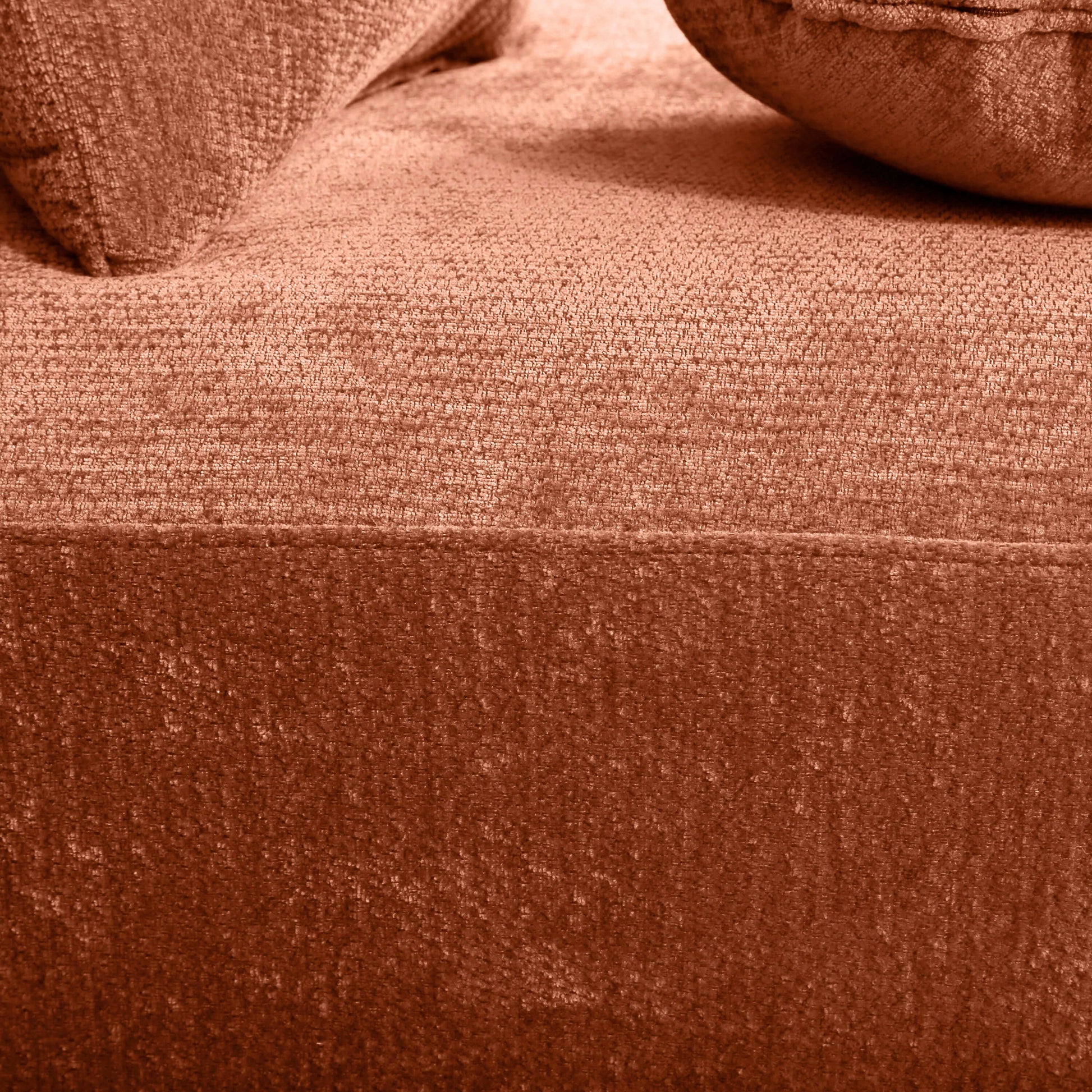 Modern Curved Sectional Sofa – 140” Compression Foam 3-Piece Chaise Sectional (Right Facing) close-up of fabric texture.