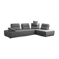 124" Fabric L-Shaped Sofa Chaise Sectional | Modern 2-Piece Reversible Sectional in gray with adjustable backrests.