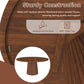 47-Inch Round Walnut Dining Table for 4 – Modern Farmhouse Kitchen Table with Wood Strip Base showing sturdy construction details.
