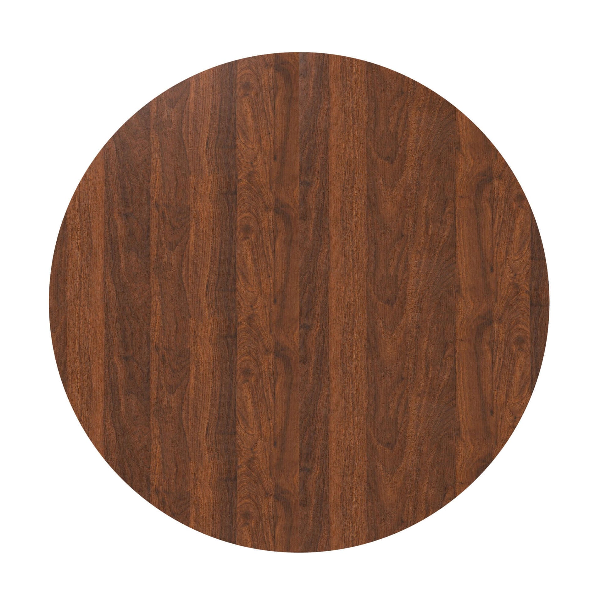 47-Inch Round Walnut Dining Table for 4 – Modern Farmhouse Kitchen Table with Wood Strip Base