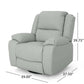 Modern Faux Leather Manual Swivel Recliner (2 Color Options) in light gray with measurements 39" wide and 39.75" high.