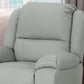 Modern Faux Leather Manual Swivel Recliner (2 Color Options) close-up of soft light gray upholstery and plush headrest.