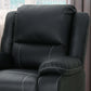 Modern Faux Leather Manual Swivel Recliner (2 Color Options) - sleek black PU with plush cushioning and stylish design.