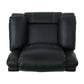 Modern Faux Leather Manual Swivel Recliner (2 Color Options) in sleek black faux leather design.
