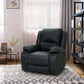 Modern Faux Leather Manual Swivel Recliner (2 Color Options) in black, offering stylish comfort and 360° rotation for any space.