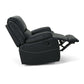 Modern Faux Leather Manual Swivel Recliner (2 Color Options) in black, showcasing reclined position for maximum comfort.