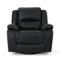 Modern Faux Leather Manual Swivel Recliner (2 Color Options) in black faux leather, showcasing 360-degree rotation and sleek design.